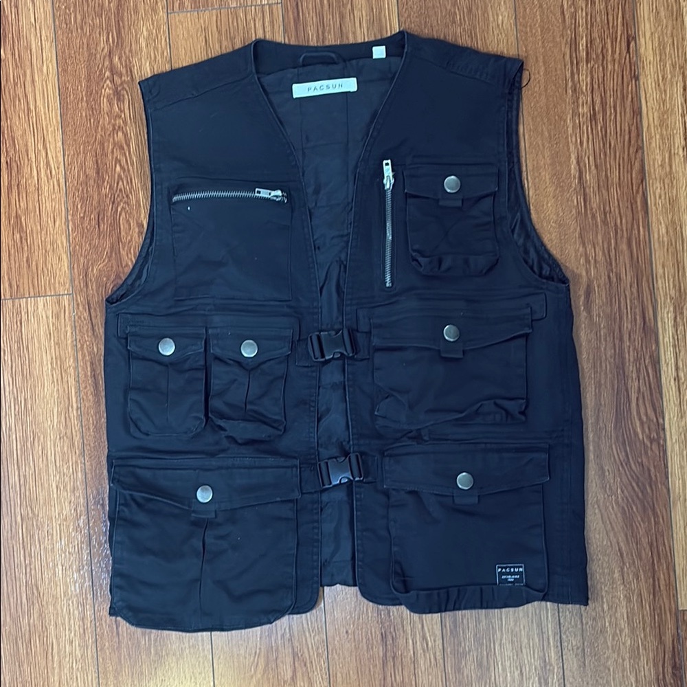 Black Utility Vest by PacSun